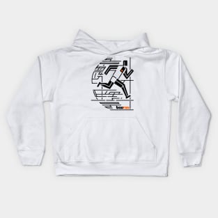 Running illustration inspired by Bauhaus style Kids Hoodie